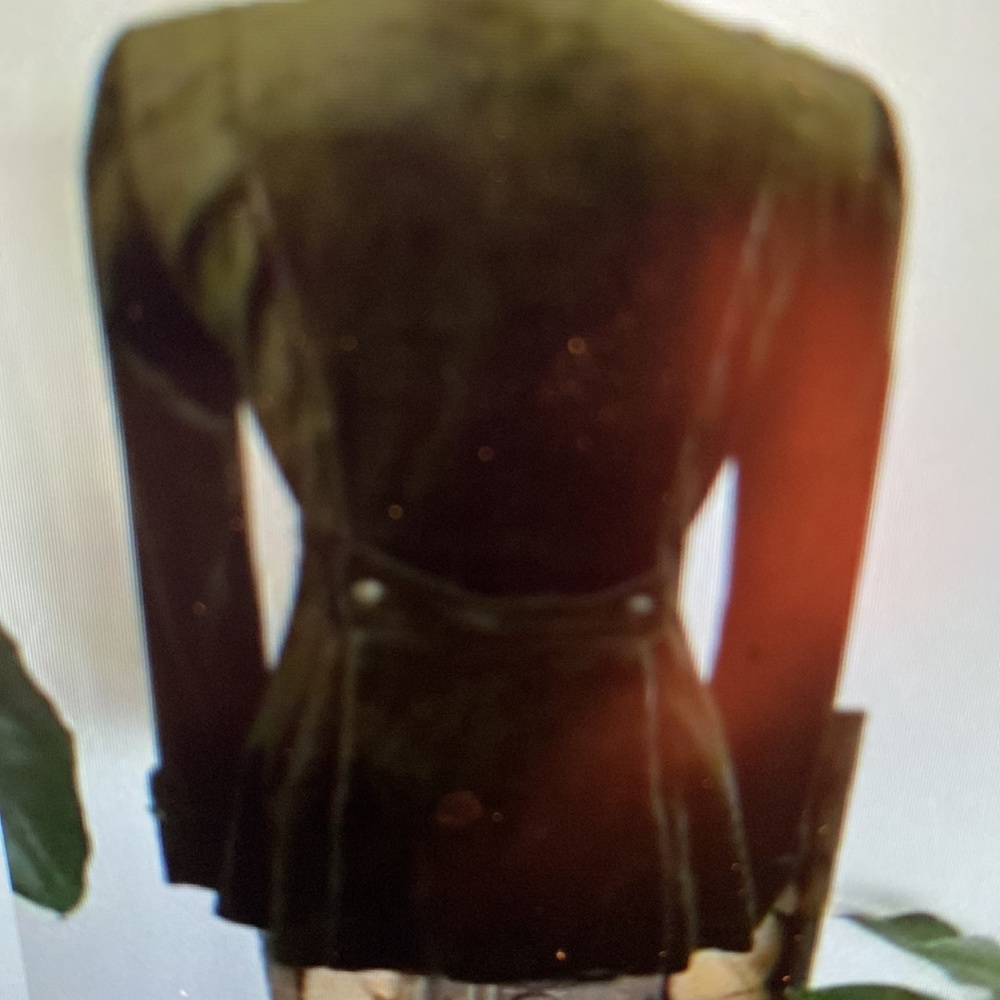 Zara Woman Vintage Cotton Velvet Style Jacket Coat in as army khaki color - Picture 6 of 12